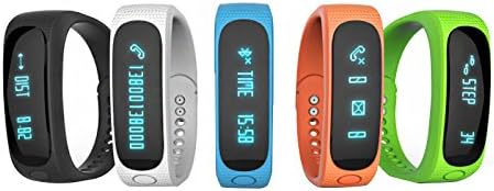 Loverbuyer E02 Sport bluetooth bracelet smart watch healthy Silicone Wristband Time/Caller ID/alarm/Pedometer Sleep Monitor for IOS Android Standard USB Plug charger On Computer USB port Blue Color