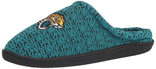 FOCO Men's NFL Logo Poly Knit Cup Sole Slippers, Team Color, 9-1563