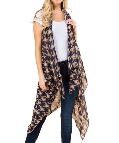 Image of Scarfand's Women's Sheer Open Front Lightweight Sleeveless Long Duster Cardigan Vest