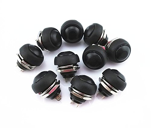 Yueton Pack Of 10 Color Black Flush Mount Momentary On Off Reset Push Button Switch Round Toggle Switch For Car Boat #TOP1
