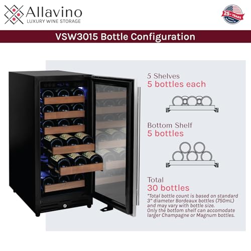 Image of Allavino Reserva Series 30-Bottle Single Zone Built-in Wine Cooler Refrigerator