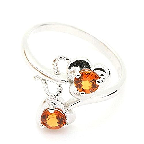 Bague grenat spessartite orange en argent 925 le cadeau d'anniversaire idéal