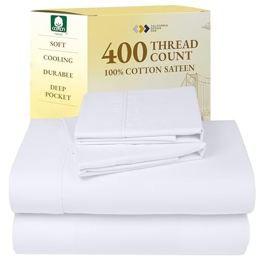 California Design Den Luxury 100% Cotton Sheets King, 400 Thread Count, 4-Pc Deep Pocket King Sheets & Pillowcase Set, Soft Cooling Bedding Better Than Organic Egyptian Sheets - White Bed Sheets
