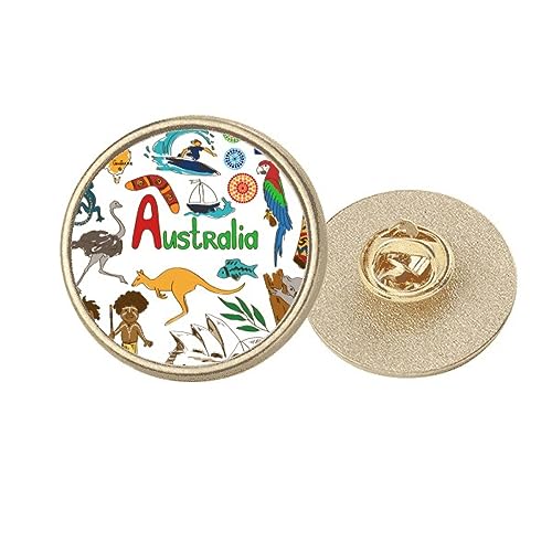 Broche Australie dorée ronde de taille M aux finitions de haute précision