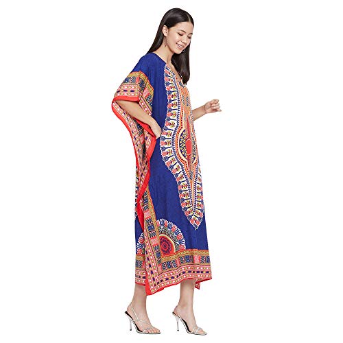 Image of Oussum Women Kaftan Plus Size Polyester Summer Lightweight Caftan Swimsuit Cover Ups Maxi African Mumu Lounge House Dress
