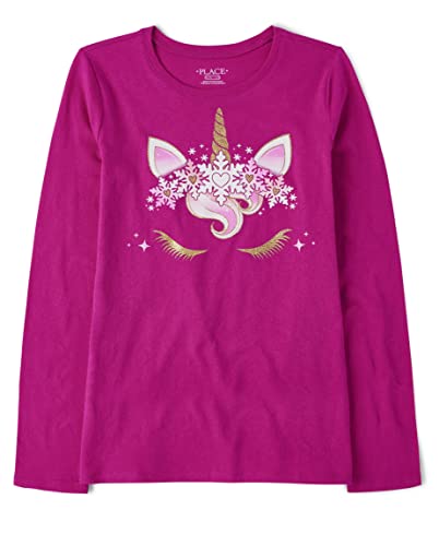 Image of The Children's Place Girls' Unicorns,Sports,Princess Long Sleeve Graphic T-Shirts