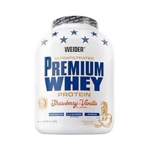 WEIDER Premium Whey Poudre de protéine de lactosérum, faible teneur en glucides avec isolat de lactosérum, fitness (Fraise-Vanilla)