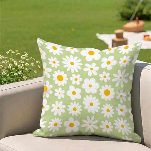 Housse de coussin 60x60 extérieure déperlante haut de gamme marguerite - 3