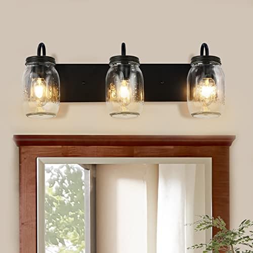 Bathroom Vantiy Light Fixtures, 3Light Farmhouse Mason Jar Vanity