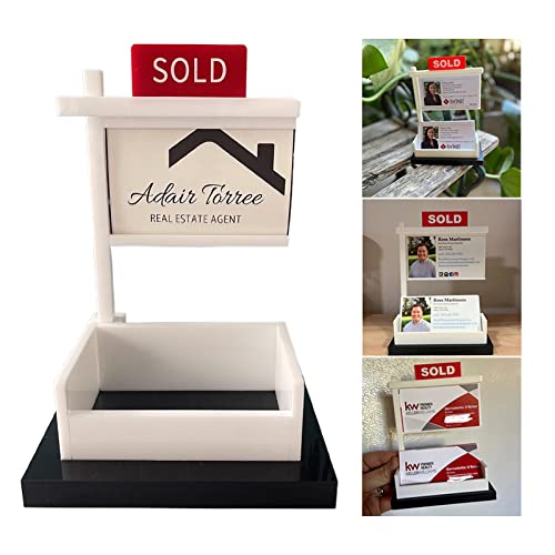 Real Estate Business Card Display - 2023 New Acrylic Business Card Holder For Realtor Business Office Reception Tabletop, Holds 3.5 X 2 Inch Cards For Business #TOP2