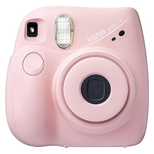 Fujifilm Instax Mini 7+ Camera, Easy to Operate, Portable, Handy Selfie Mirror, Polaroid Camera, Perfect for Beginners and Experts, Sleek and Stylish Design - Light Pink (Renewed)