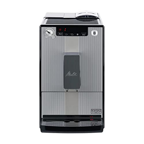 Melitta Solo, Schlanker Kaffeevollautomat mit Vorbrühfunktion, Silver Stripes