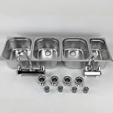 Concession Sink 3 Large + 1 Small Hand Washing- 4 Compartment Stand Food Trailer
