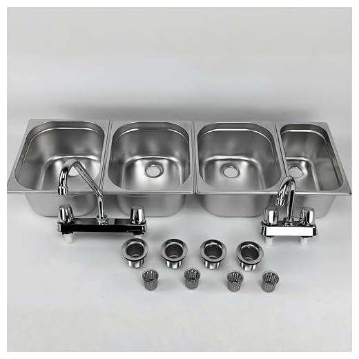 Concession Sink 3 Large + 1 Small Hand Washing- 4 Compartment Stand Food Trailer