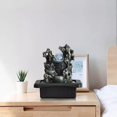 Fuente de resina de paisaje con agua corriente decorativa y diseño simple para dormitorio 6