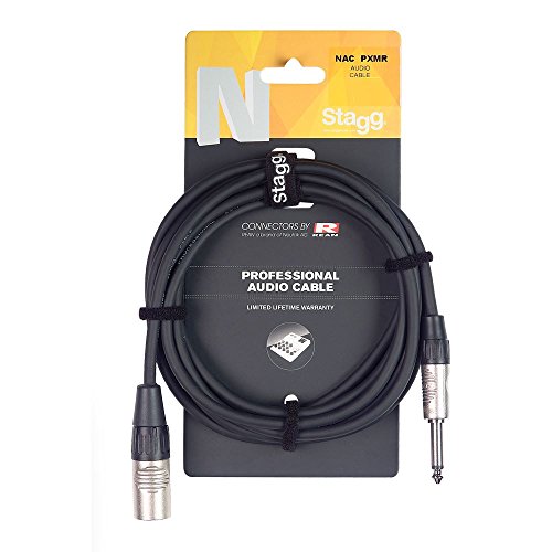 Stagg NAC6PXMR 6 m 3 Pin XLR Male/Jack Mono REAN Plug Audio Cable