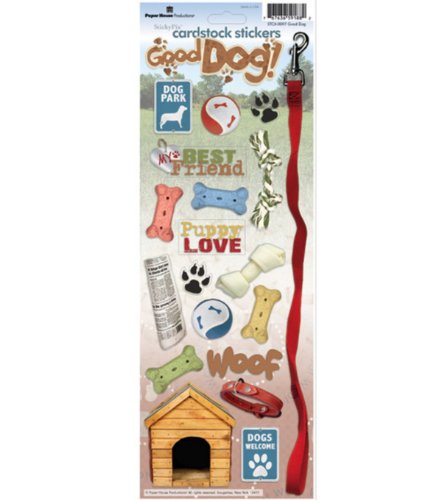 Paper House Productions STCX-0097E Cardstock Stickers, Good Dog