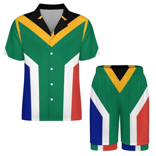 Pakistan Pakistani Flag Men's 2 Piece Short Sleeved Pajama Set Button Down Shirt And Shorts2