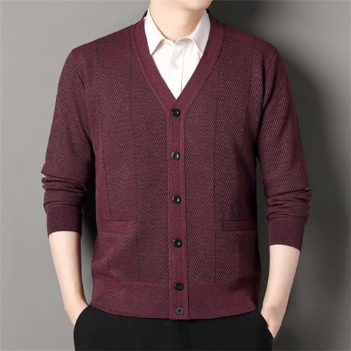 Winter Warm Knitted Cardigan Men V-Neck Fashion Sweatercoat Thick Fleece Casual Knit Sweater Cardigans Man4