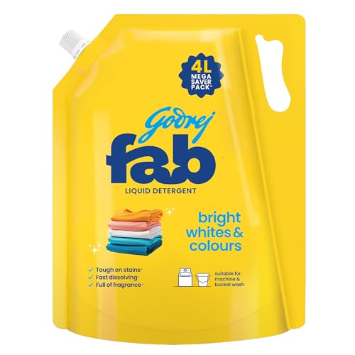 Godrej Fab Liquid Detergent Refill Pouch for Machine - 4 L