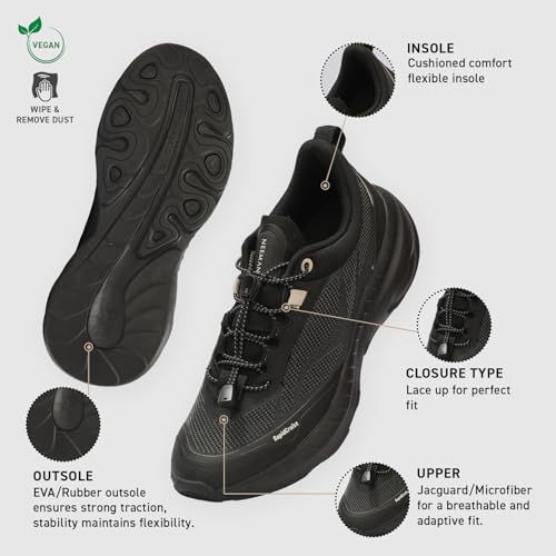 Image of Neeman's Begin Walk Plush Sneakers for Men | Lightweight Breathable Walking Shoes with Cushioned Sole, Stretch Fit Upper & Rubber Grip | Comfortable Lace Up Shoes for Daily Walking