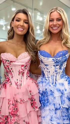 Short Floral Homecoming Dresse for Teens 2025 Tiered Tulle Strapless A Line Prom Cocktail Party Gowns with Ruffles2