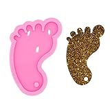 Baby Foot Silicone Resin Keychain Mold Cute Foot Shape Expoy Resin Casting Mold for Jewelry and Keychain Making DIY Creative Resin Pendant Ideal Gift Crafts Making