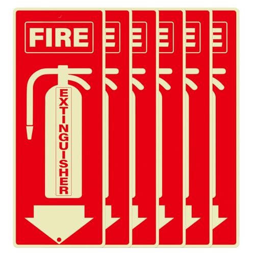 Panneaux d'extincteur (lot de 6) de 25,4 x 10,2 cm pour la signalisation incendie