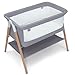 Simmons Kids Koi by The Bed Bassinet with Breathable Mesh and Natural Beechwood Legs, Dove Grey