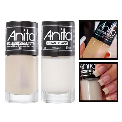 Kit 2 Esmalte Anita Tratamento Unhas de Ferro + Unhas de Aço