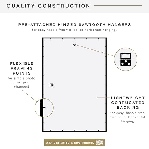 MCS Trendsetter Movie Poster Frame 27x40 Black High-Gloss, Vertical & Horizontal Wall Hanging Large Picture Frame for Photos, Artwork & Custom Posters (2-Pack)