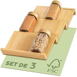 Especiero Ikea Estanteria Especiero Cajón - Organizador Especias Cajón - 3 Piezas para 12 Botes de Especias (19×13x3cm) - Antideslizante - Organizador de Cocina