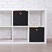 Relaxdays Aufbewahrungsbox 2er Set, quadratisch, Aufbewahrung für Regal, Stoffbox in Würfelform 30x30x30 cm, schwarz