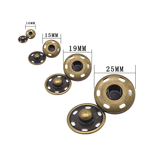 55 Sets Sew-On Snap Buttons Metal Snap Fastener Durable Press Studs Buttons For Sewing Clothing, 4 Sizes #TOP1