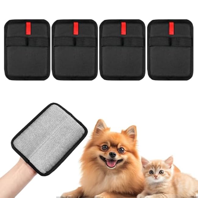4Pairs Static Pet Hair Removal Gloves, Reusable Electrostatic Pet Hair Removal Gloves Washable Double Sided Cat Dog Grooming Glove Pets Hairs Remover Tool-r6tKKV41