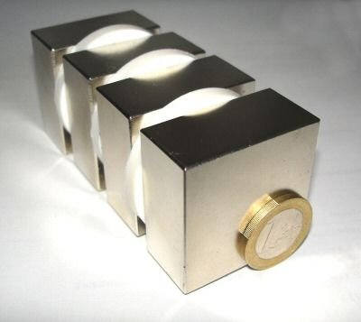 1 Neodym-Supermagnet 40 x 40 x 20 mm - Zugkraft ca. 70 kg !