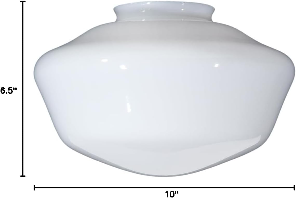 B&P Lamp® 10 Inch Diameter 4" Fitter Opal Schoolhouse Shade