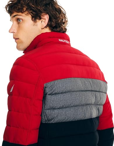 Image of Nautica Men's Reversible Quilted Puffer Jacket -Midweight Mechanical Stretch Winter Coat