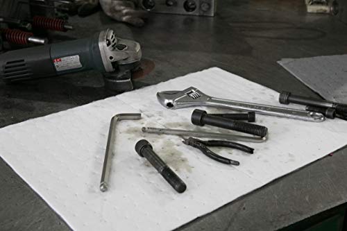 Aain® Lt111A Oil Spill Absorbent Mats For Garage, Oil Only White Absorbent Pad 20" Length X 15" Width #TOP4