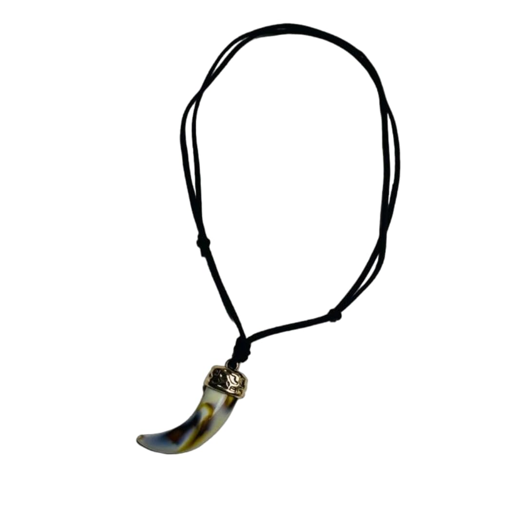 Necklace for Men - HARMONY HUES - Multi Color Ivory Dangle Pendant Necklace with Black Cotton Cord Adjustable Necklace for Men and Boys-image-4