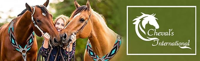 CHEVAL'S INTERNATIONAL Handmade Western Mohair Breast Collar for Horses, Horse Equestrian Breast Collars for Cob Pony & Full Size