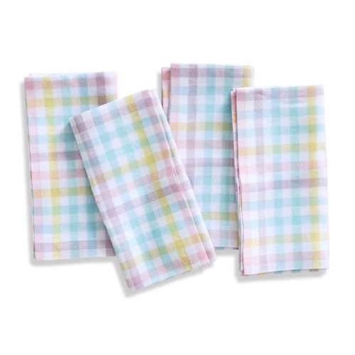 Solino Home Linen Napkins Set of 4-100% Pure Linen Multicolor