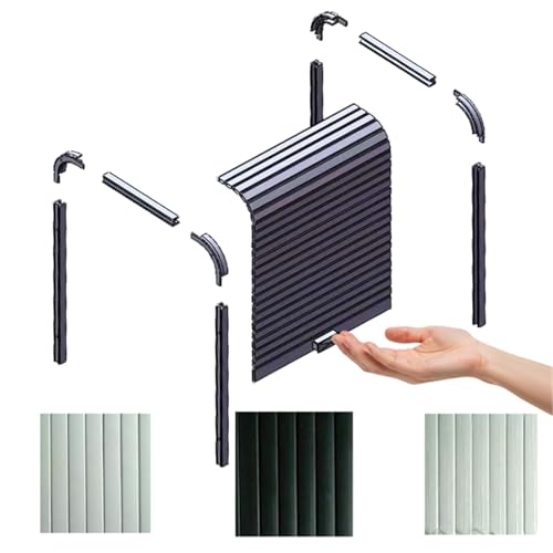 WLCGYD Custom Size Cabinet Doors, Manual Pull Down Tambour Door Kit, ABS Plastic Roll Up Cabinet Door with Handle, Retractable Cupboard Door