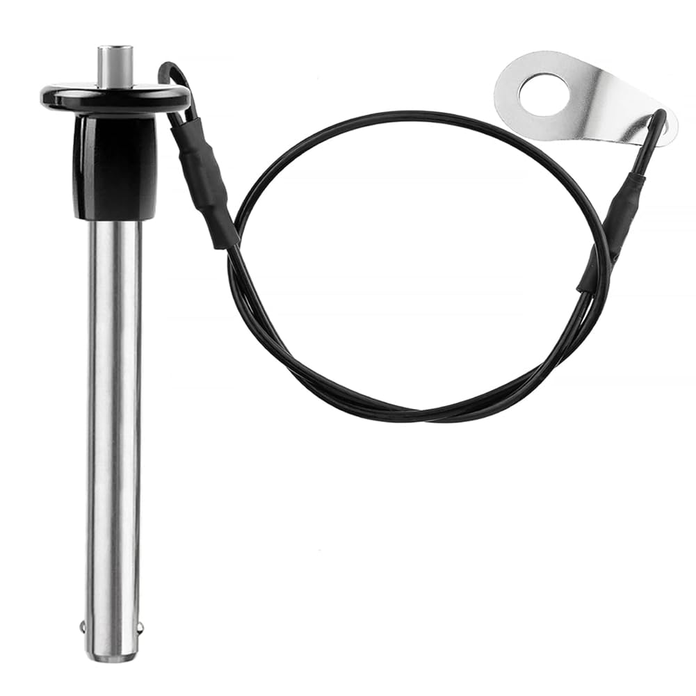 Perno di Sgancio Rapido In Acciaio Inossidabile, Perno di Bloccaggio A Sfera da 8 mm di Diametro con Cordino A Pulsante, Lunghezza Utile del 50 mm