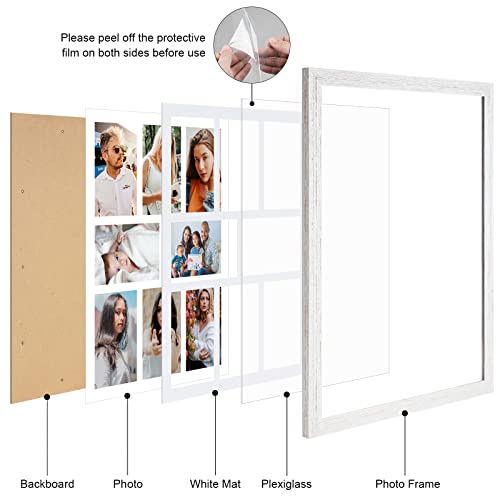 Ksroecud 13X17 Collage Frame With 8 Openings 4X6 Pictures, Multiple Picture Frame With Mat, Wall Or Tabletop Decor, White Wood Grain,2 Pack #TOP1
