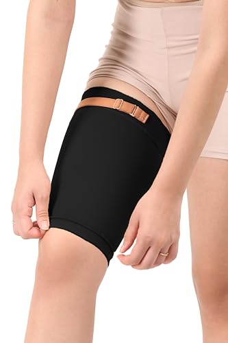 Image of Medical Compression Thigh Support Sleeve || MODERATE COMPRESSION || COTTON FABRIC || Groin Support Sleeve || Hamstring Compression Sleeve || Burn recovery || (3XL, Black)