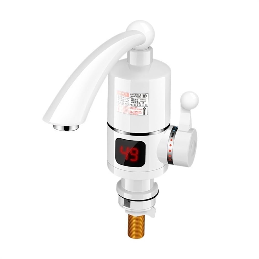 Zghnashun Digital Display Electric Tap Tankless Electric Water Heater Kitchen Instant Hot Tap Faucet Instantaneous 3000W Heating(Digital Display)