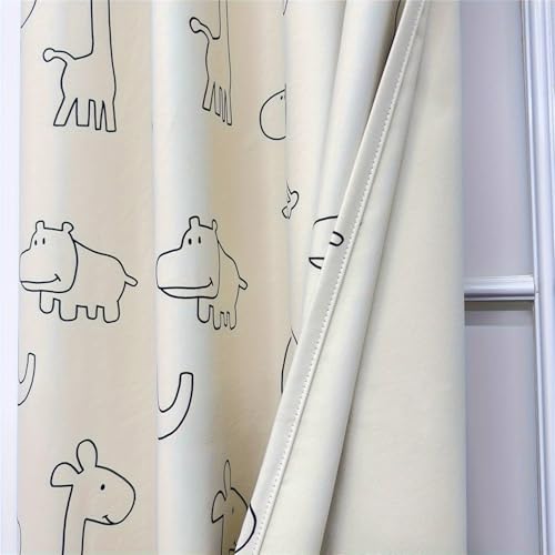 Kmsg KG238001 Cartoon Blackout Nursery Curtains For Kids Boys Girls Room Animals Patterns Kids Curtains For Bedroom Children Curtains Thermal Insulated Window Drapes Grommet Top 2 Panels W39 X L84 Inch thumb #3