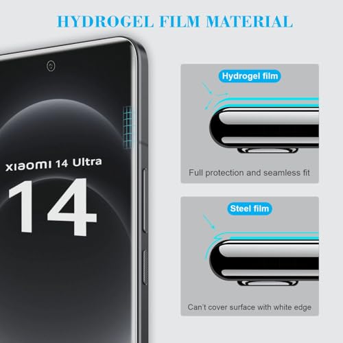 Image of SupCares TPU Anti Glare Matte Unbreakable Membrane Screen Protector for Xiaomi 14 Ultra, Xiaomi 15 Pro and Xiaomi 14 Pro (6.73 Inch) With Easy Self Installation Kit | Fingerprint Working|Edge to Edge