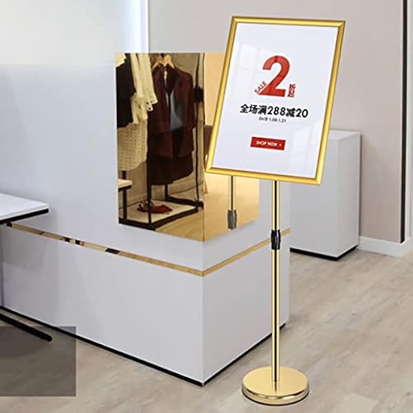 Verstelbare Poster Stand Holder,Advertising Business Menu Sign Holder for Floor Standing,Pedestal Floor Standing Sign Holder,Vertical and Horizontal View Sign Displayed (Color